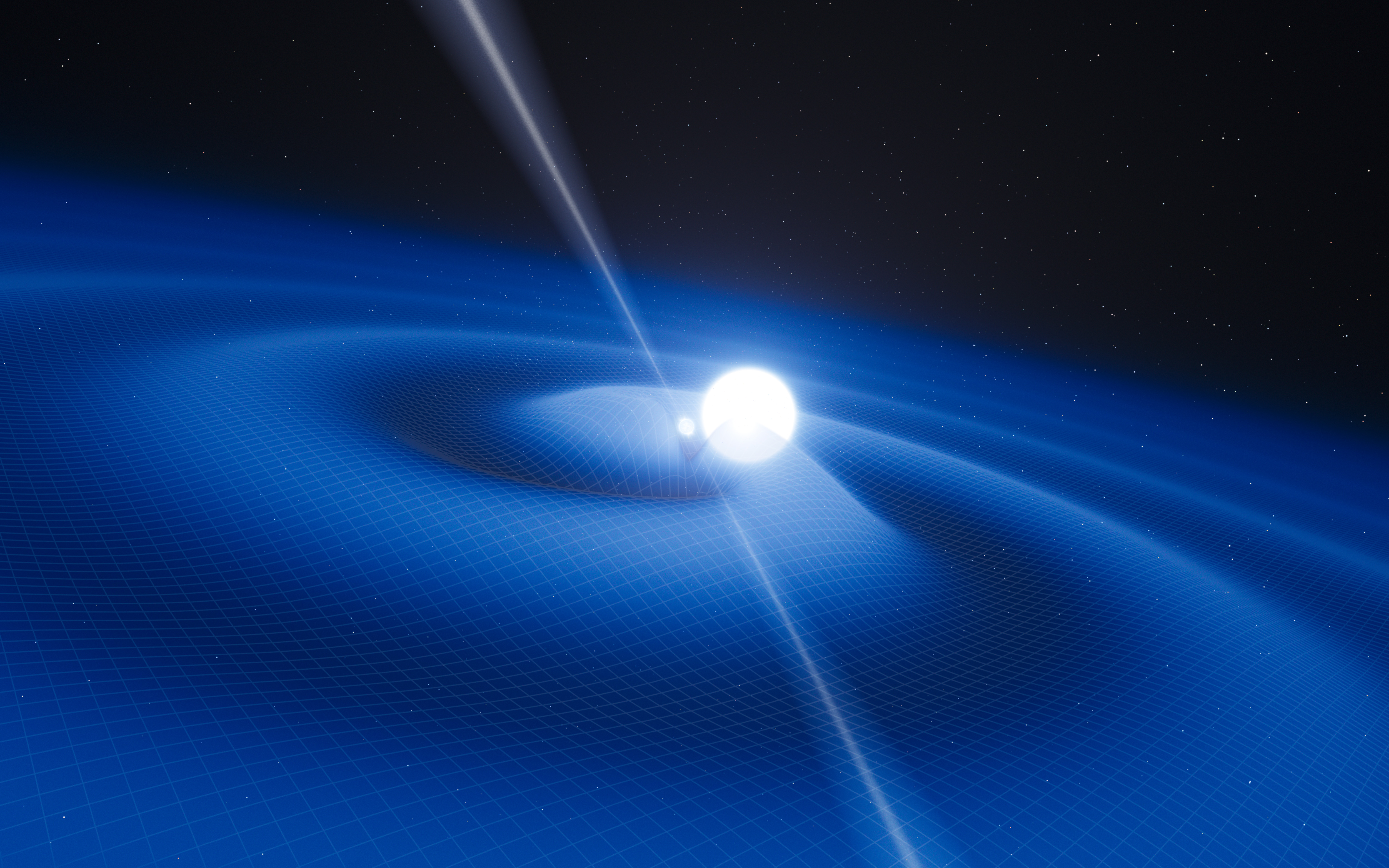 a pulsar ejecting matter from its poles into space